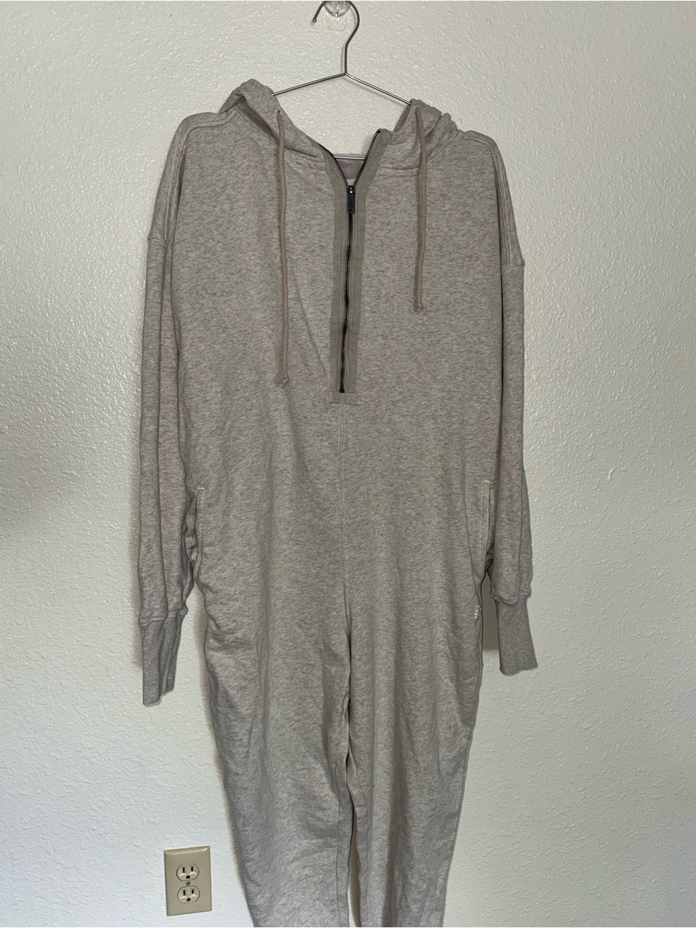 FP Movement by Free People Heather Gray Hooded Jumpsuit Romper